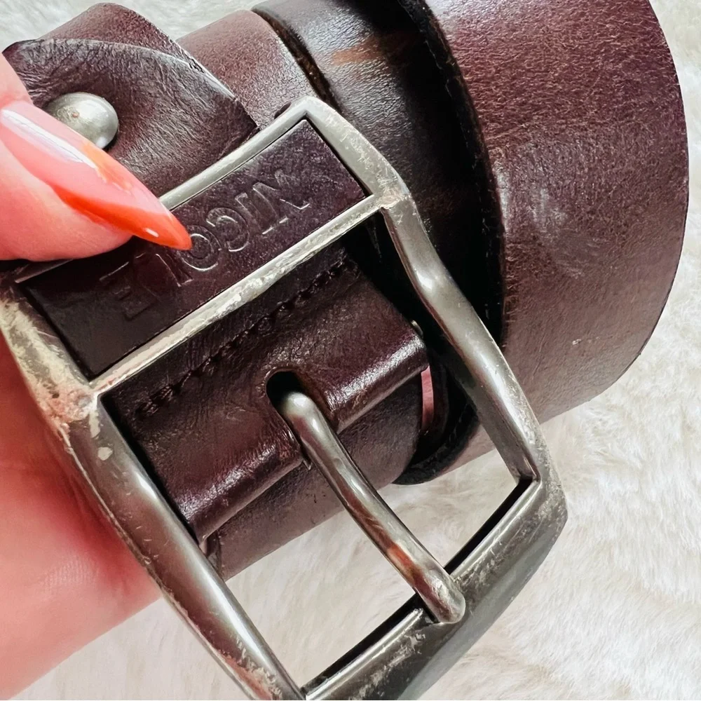 Vintage Nicole Genuine Leather Belt Brown 37” x 1.5”